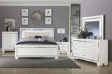 ZUN White Finish Dresser Bold Design 9 Drawers Glamorous Faux-Alligator Textured Fronts Wooden Bedroom B011134416