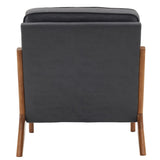 ZUN Oak Armrest Oak Upholstered Bronzing Cloth Single Lounge Chair Indoor Lounge Chair Dark Grey 30079338