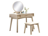Maly Contemporary Wood Vanity and Stool Set, Gold T2574P164226