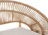 Cyril Outdoor Wicker Papasan Style Dining Chair, Teak Finished Leg and Light Brown Faux Rattan, N775P271975B