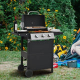Propane Gas Grill 3 Burner Barbecue Grill, Stainless Steel 26,000 BTU Patio Garden Barbecue Grill W3212P279745
