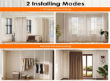 Drill-Free L-Shaped Room Divider Curtain Rod, Adjustable 28"-142"W x 4-10 ft H Heavy-Duty Partition 03193391