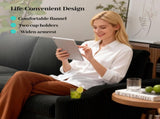 Convertible Corduroy L-shaped Sectional Bed With Storage & Cup Holder Armrest Modern Sleeper 94072464