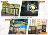55" Outdoor Bar Table with Wheels, Rectangle Narrow Counter Height Table, Ideal Bar Height Table for 80650749
