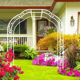 Metal Garden W74.4'' x H98.4'' Garden Arbor Trellis Climbing Plants Support Rose Outdoor W1586P268771