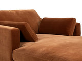 Knox 65" Modern Farmhouse Chaise Lounge Chair, Burnt Orange Performance Velvet B2719P391773