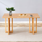 ZUN Chinese country retro solid wood table, simple modern imitation rattan table, wooden W1151P154592