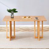 ZUN Chinese country retro solid wood table, simple modern imitation rattan table, wooden W1151P154592