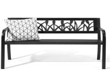 49in PVC Tulip Backrest Iron Bench Black 20295532