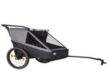 2 in 1 Kids Bike Trailer and Stroller for 1 to 2 Children, Jogging Function, Foldable Compact W1364P417578