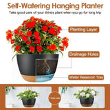 ZUN 4 Pcs Minimalist Style Hanging Planters with 9.64-inch Diameter, Drainage Holes, and Removable 03039194