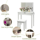 Vanity Desk Set With Mirror For Makeup, Makeup Table With 1 Drawer Storage Cosmetics, Vanity 56438558