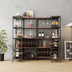 ZUN Corner Wine Rack Bar Cabinet Industrial Freestanding Floor Bar Cabinets for Liquor and Glasses WF325112AAB