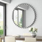 Beaded Round Wall Mirror 36"D B03599275