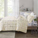 King/Cal King Metallic Printed Duvet Cover Set B03596043