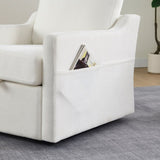 Swivel Arm Chair with Soft Chenille Fabric, Comfy Accent Chair for Living Room. Bedroom .Reading W2671P296992