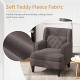 Upholstered Accent Chair Tufted Armchair for Living Room and Bedroom, Russet Brown N763P193158D