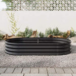 ZUN Raised Garden Bed Outdoor, Oval Large Metal Raised Planter Bed for for Plants, Vegetables, and 18109543