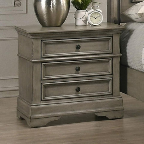 ZUN Wheat Rectangular 3-Drawer Nightstand B062P145614