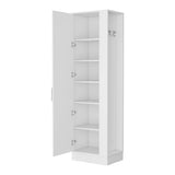 ZUN Nampa Storage Cabinet, Single Door, Broom Hangers ,White B128P148760