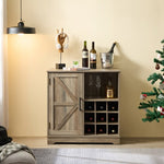 ZUN Farmhouse Coffee Bar Cabinet Bar Cabinet with Wine Rack Barn Door Buffet Sideboard Cabinet with W2275P149107