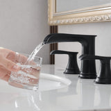 Bathroom Faucets for Sink 3 Hole Black 8 inch Widespread Bathroom Sink Faucet with Pop Up Drain W1932P182993