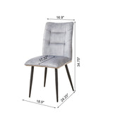 Modern Velvet Dining Chairs 2-Piece Set-Soft Cushioned Seats with Iron Frames in Mustard Light Gray N842P284569E