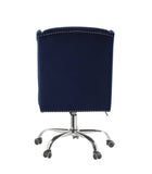 ZUN Midnight Blue Swivel Office Chair with Wing Back B062P215473