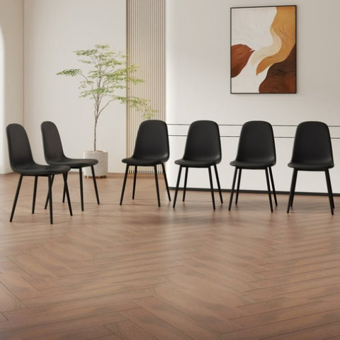 ZUN Modern Minimalist Black Dining Chair Set - Six Chairs per Box, Stable and Comfortable.Modern W1151P224753