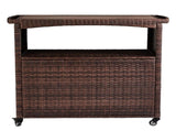 Outdoor Bar Cart with Storage Cabinet, Patio Wicker Sideboard Buffet Cabinet Prep Table, Outside 65724130