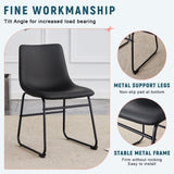 A set of 4 Classic Black PU Leather Chairs , A stylish seat suitable for modern minimalist and W3226P279061