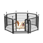 ZUN Dog Playpen 8 Panels 24" Height Heavy Duty Dog Fence Puppy Pen for Large Medium Small Dogs Indoor 31752527