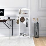 Accent Portable Garment Rack,Clothes Valet Stand with Storage Organizer,White Finish W760P178208