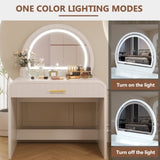 ZUN 39" Makeup Vanity Table with Mirror Touch Screen Lighted Mirror, Dressing Table with Drawer for 20663310