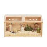 ZUN Middle Transparent Wooden Hamster Cage, Small Animal Habitat Hutch for Large Siberian W2181P156758