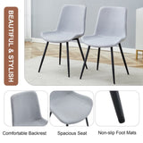 ZUN Comfortable Linen-Cotton Dining Chair Set - Four Pieces in Light Gray.Integrated Seat and W1151P230557