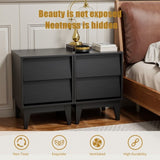 2 Set Nightstands Features Vintage-style and Bevel Design, Made of MDF, Mid Century Modern W578P192479