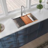 33x22x10"Drop-in Single Bowl Stainless Steel Kitchen Sink with Workstation W2898P228909