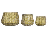 Set of 3 Metal Planter Distressed, L12x12x14" M9x9x11.5" S6.3x6.3x8.7" W2078P499531