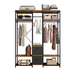 ZUN Independent wardrobe manager, clothes rack, multiple storage racks and non-woven drawer, bedroom 85887356