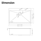 ZUN 33x22x10"Drop-in Single Bowl Stainless Steel Kitchen Sink W2898P228906