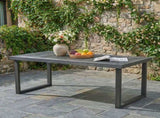 Outdoor 69" Acacia Wood Dining Table, Sandblast Dark Gray Finish 62617.00SDGRY
