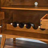 31.5" Liquor Cabinet with Wine Glass Holder & Wine Rack & Adjustable Shelf, Wine Cabinet, Kitchen W1801P195634