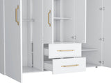 White All-In-One 2-Door Armoire B062P202113
