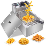 ZUN EH81 2500W MAX 110V 6.3QT/6L Stainless Steel Single Cylinder Electric Fryer US 44109609