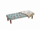 European Style Tufted Floral Bench with Turned Wood Legs,American Upholstered Ottoman for Bedroom & W3373P453377