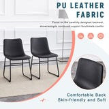 A set of 4 Classic Black PU Leather Chairs , A stylish seat suitable for modern minimalist and W3226P279061