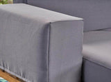 Outdoor Acacia Wood 2 Seater Sofa with Metal Legs for Garden Patio 62255.00TFNH