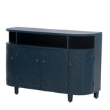 ZUN U_Style Curved Design Storage Cabinet made of Fraxinus Mandschuric Solid Wood Veneer, Featuring Four WF311378AAV