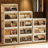 19.69" Side Wide Folding Storage Cabinet ,4 Tiers,19.69"11.81"40.55",Collapsible Storage Bins with W2873P207556